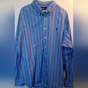 Ralph Lauren button down shirt size xxl bright color stripes classic fit